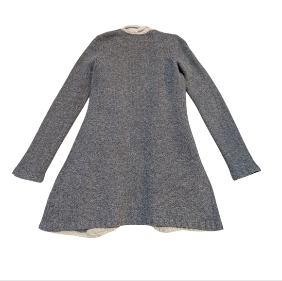 Anthropologie Sparrow Wool Braided Sweater Grey Tan XS Lagenlook - Picture 3 of 8